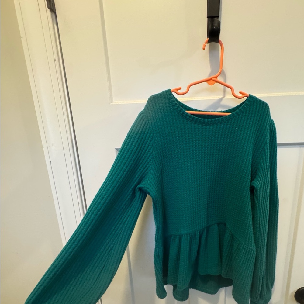 Teal Girls Waffle Shirt